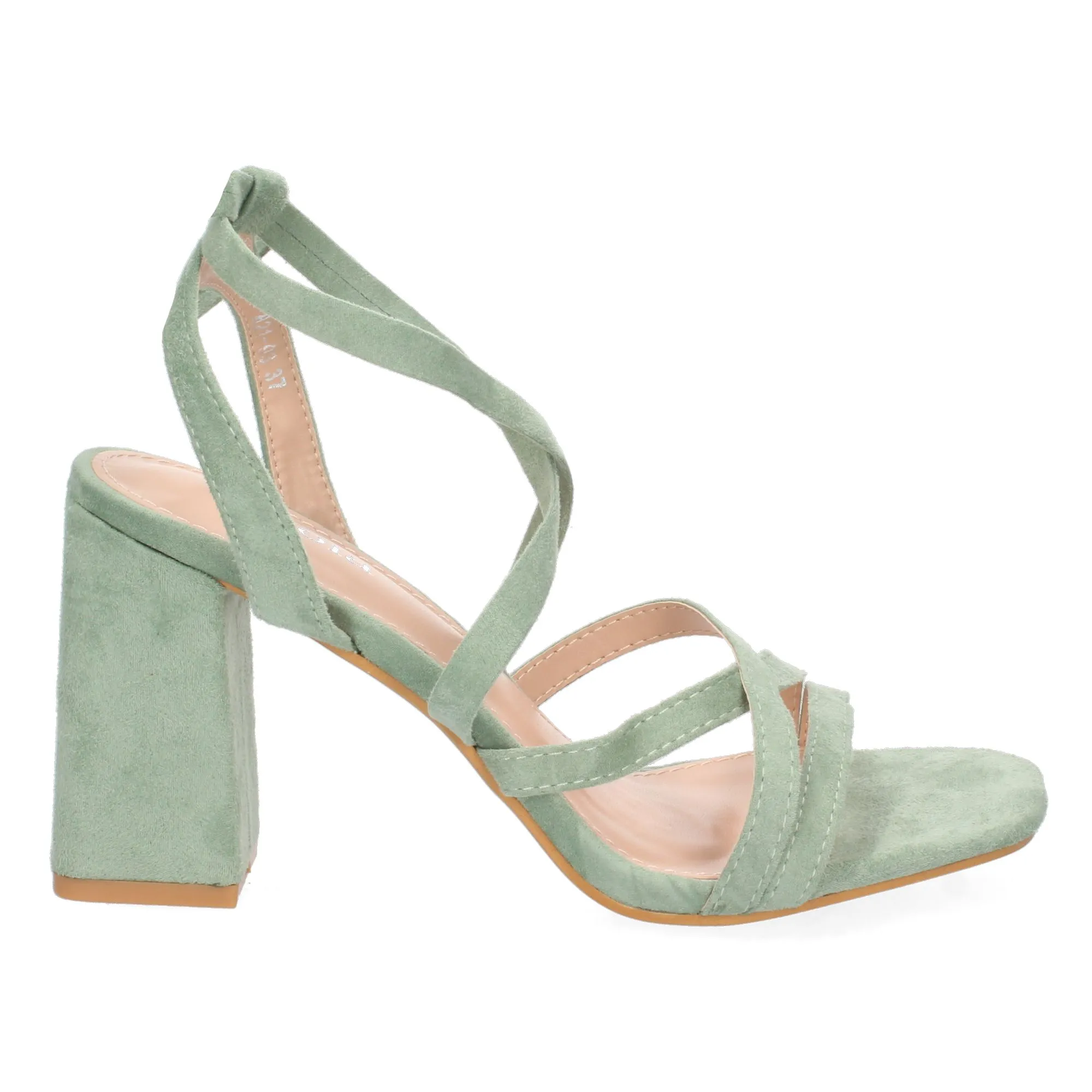 Sandalias fiesta tiras cruzadas mujer color verde