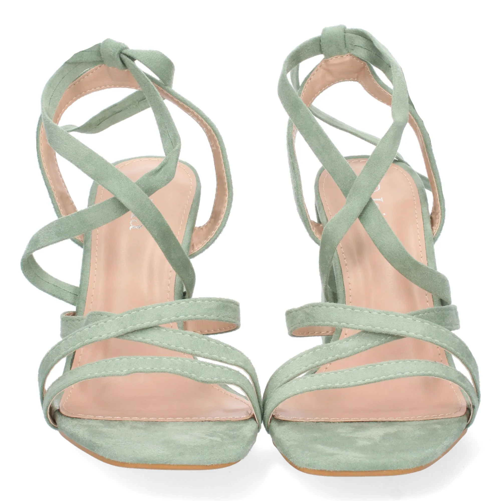 Sandalias fiesta tiras cruzadas mujer color verde