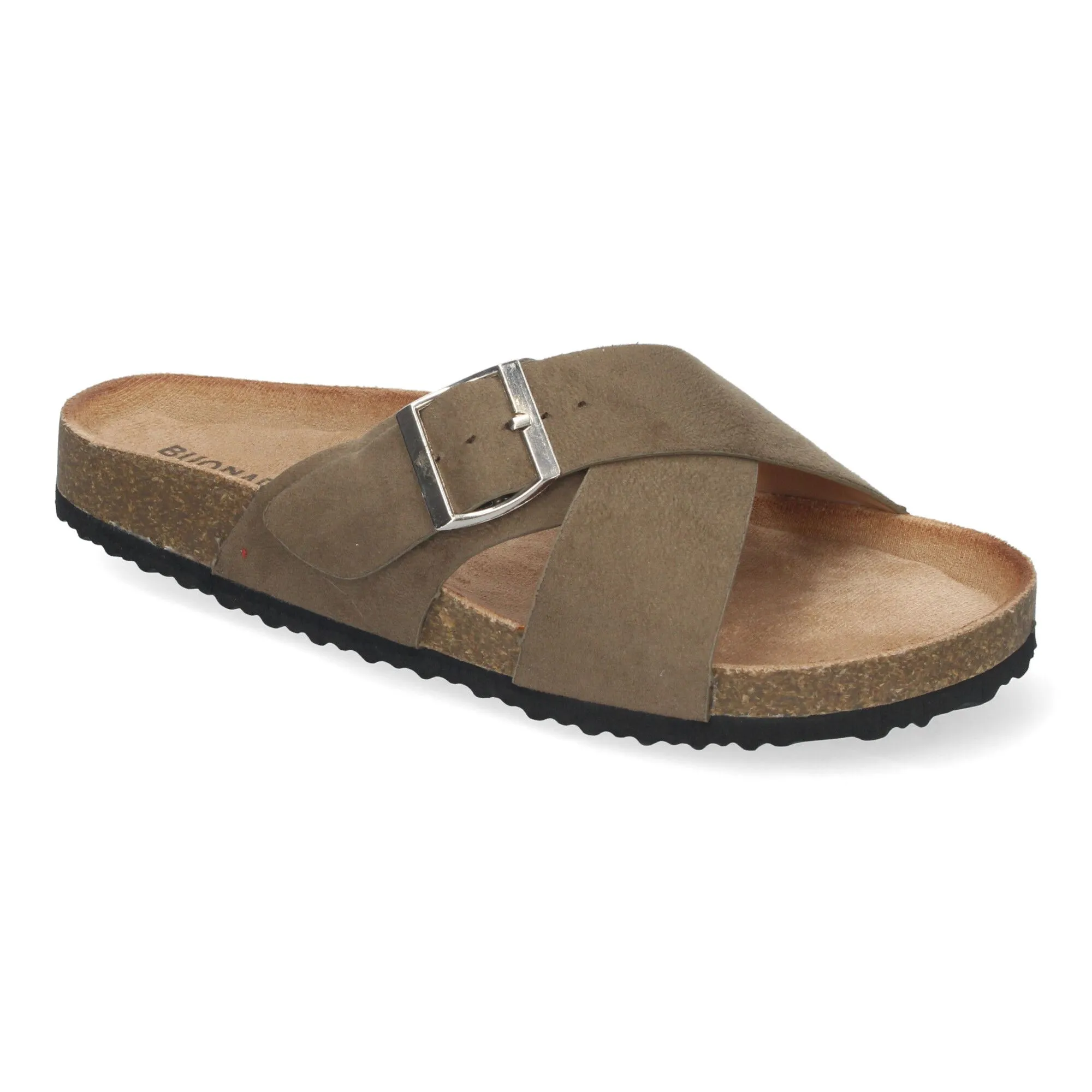 SANDALIAS PLANAS PLANTA BIO PALA CRUZADA PARA MUJER COLOR VERDE AY2239