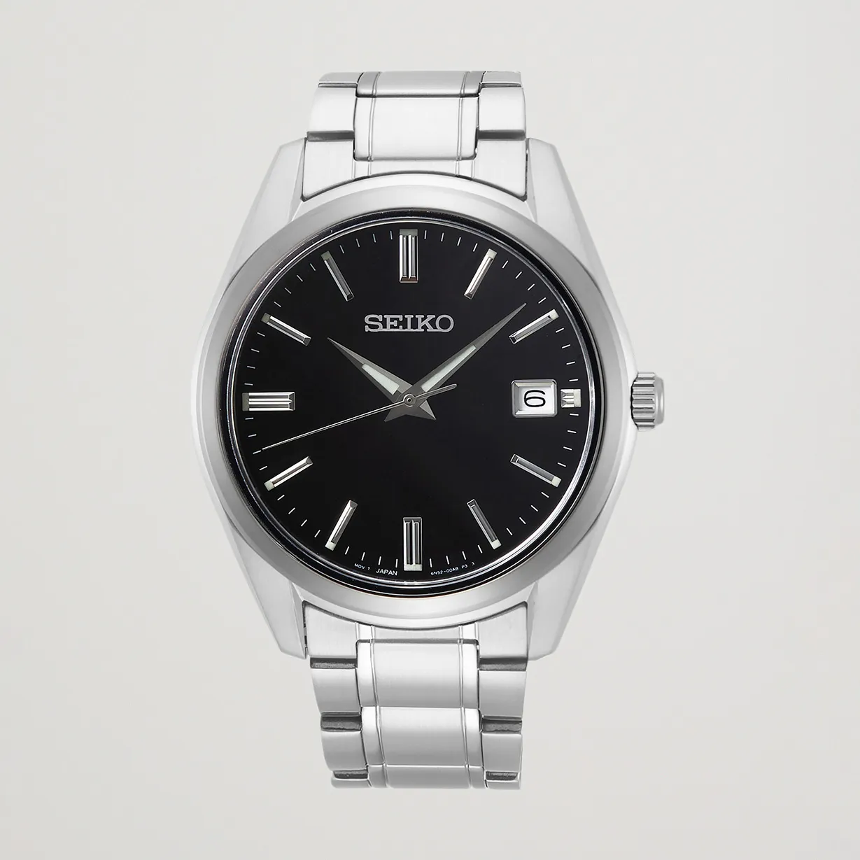 Seiko Sapphire 40mm Steel Black Dial