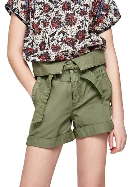 short pepe jeans boa verde para niña