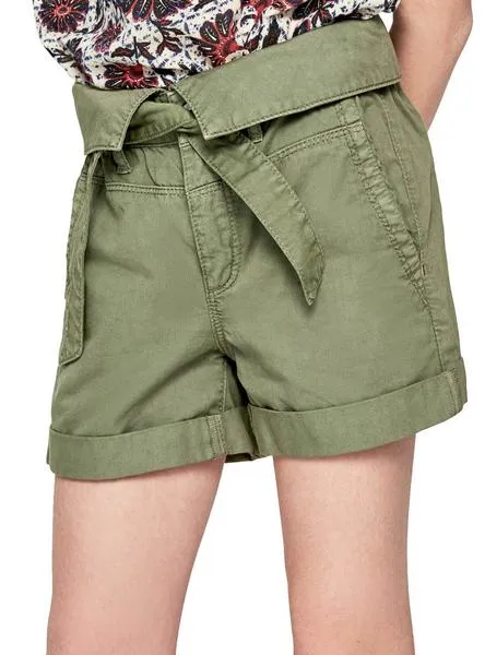 short pepe jeans boa verde para niña