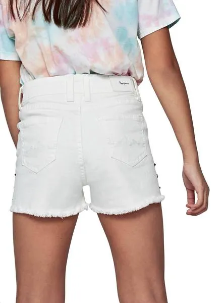short pepe jeans elsy blanco para niña