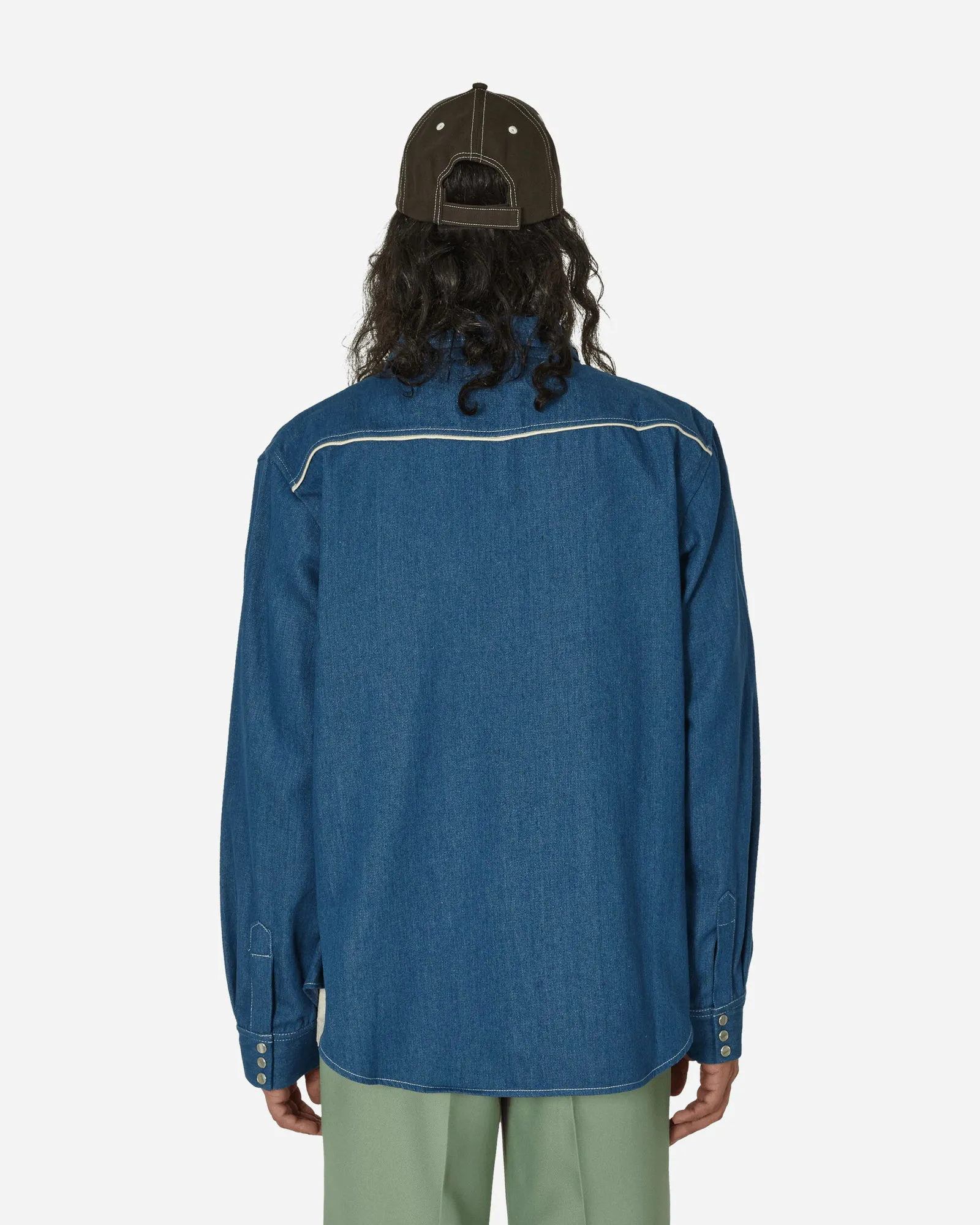 Stockholm (Surfboard) Club Embroidered Western Shirt Blue