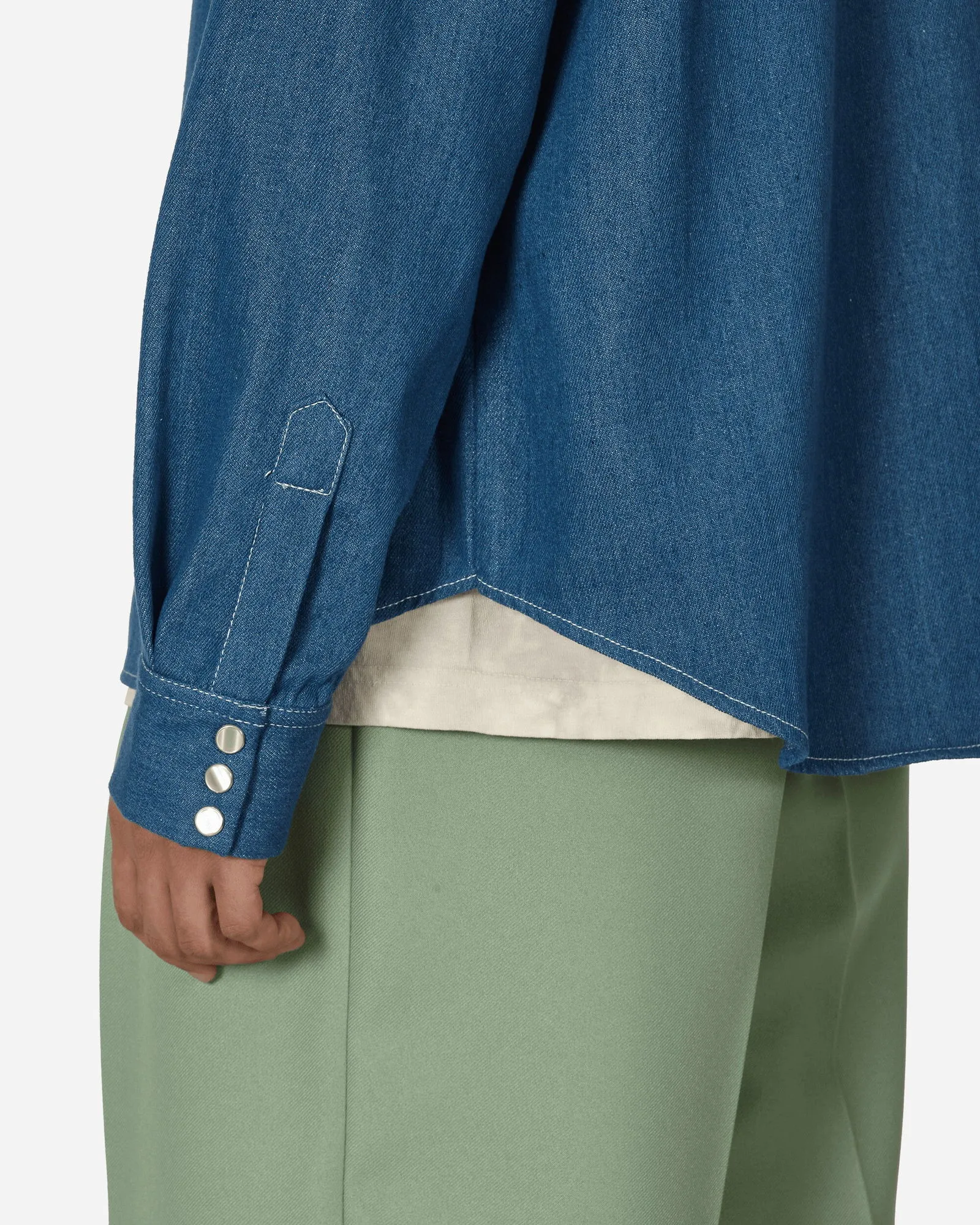 Stockholm (Surfboard) Club Embroidered Western Shirt Blue