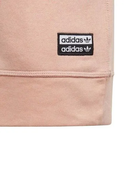 sudadera adidas crew rosa blanco para niña