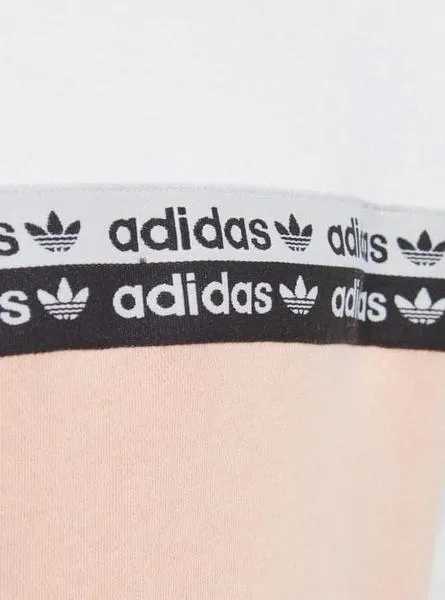 sudadera adidas crew rosa blanco para niña