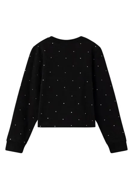 Sudadera Name It Rhinestones Negro Para Niña