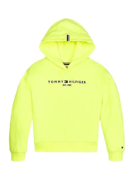 sudadera tommy hilfiger essential neon para niña