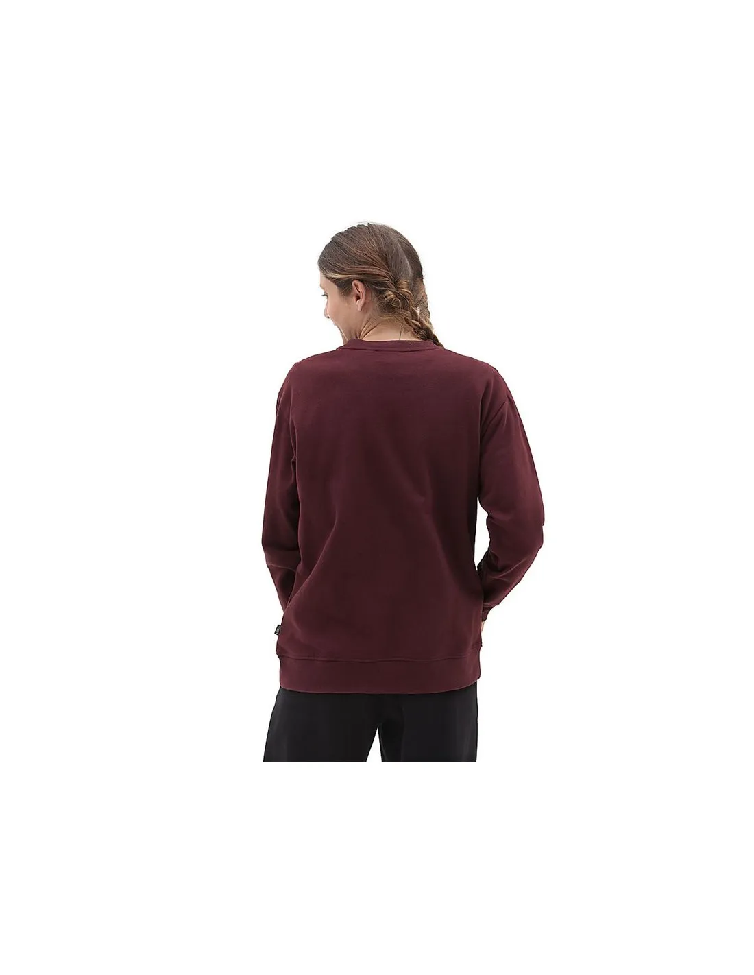 SUDADERA VANS LOCK BOX CREWB GRANATE MUJER