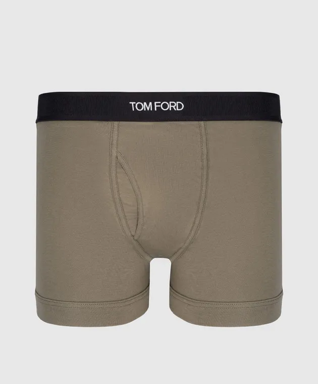 Tom Ford Khaki boxer briefs with logo