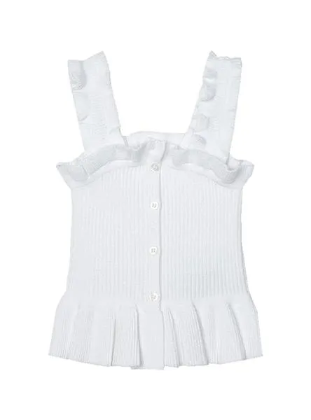 Top Mayoral Canalé Ecofriends Blanco Para Niña