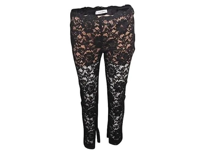 VALENTINO Pantalón de encaje negro 