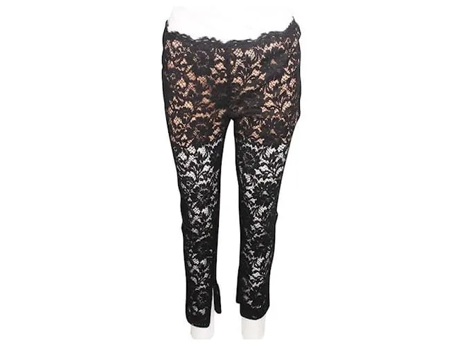 VALENTINO Pantalón de encaje negro 