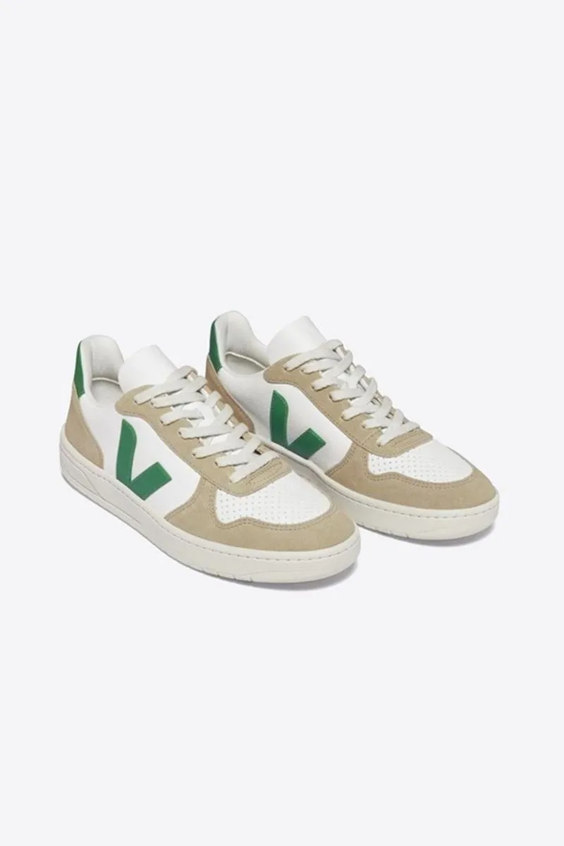 VEJA V10 CF LTH WHT EMERAUDE SAHARA MUJER