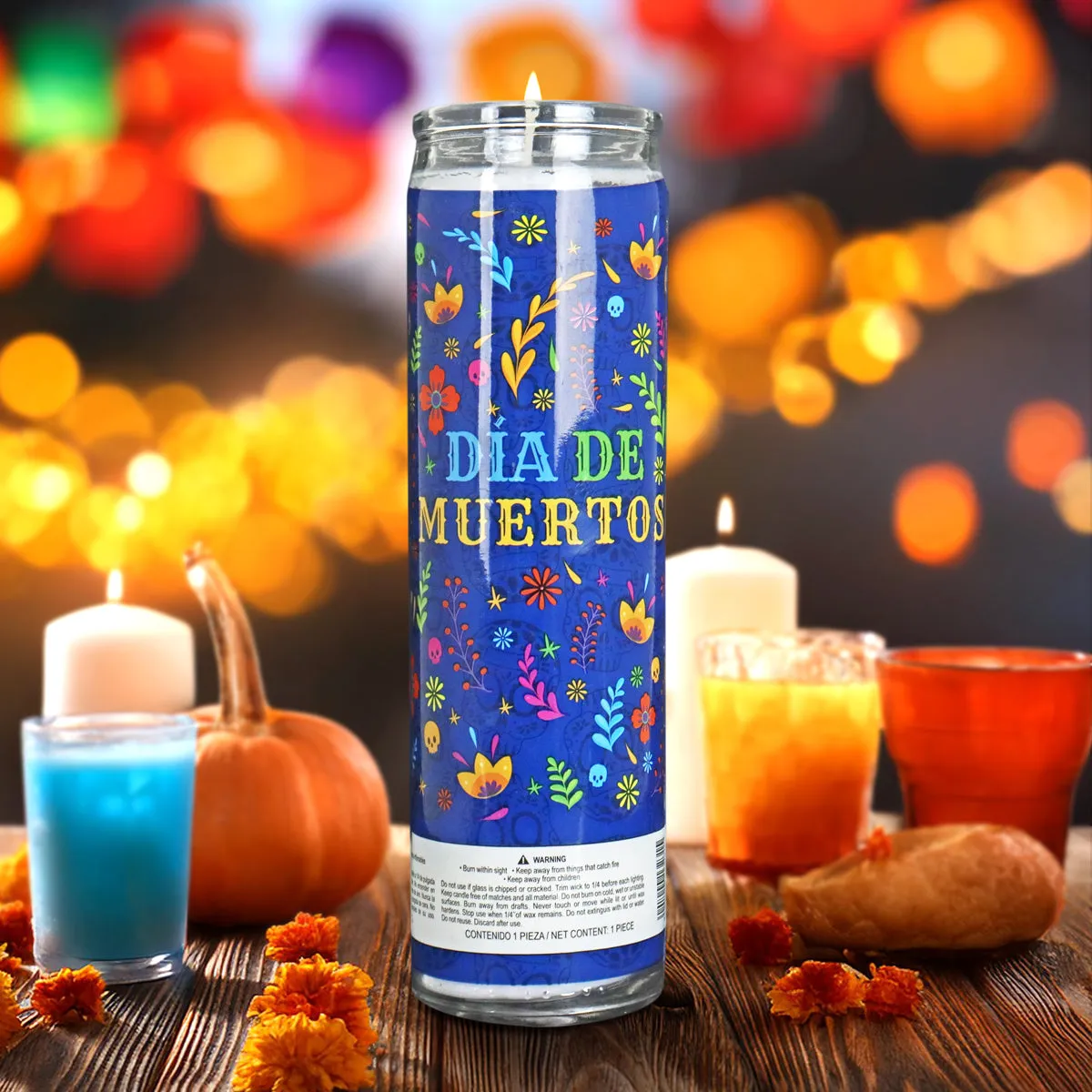 Veladora con Diseo de Catrina para Día de Muertos