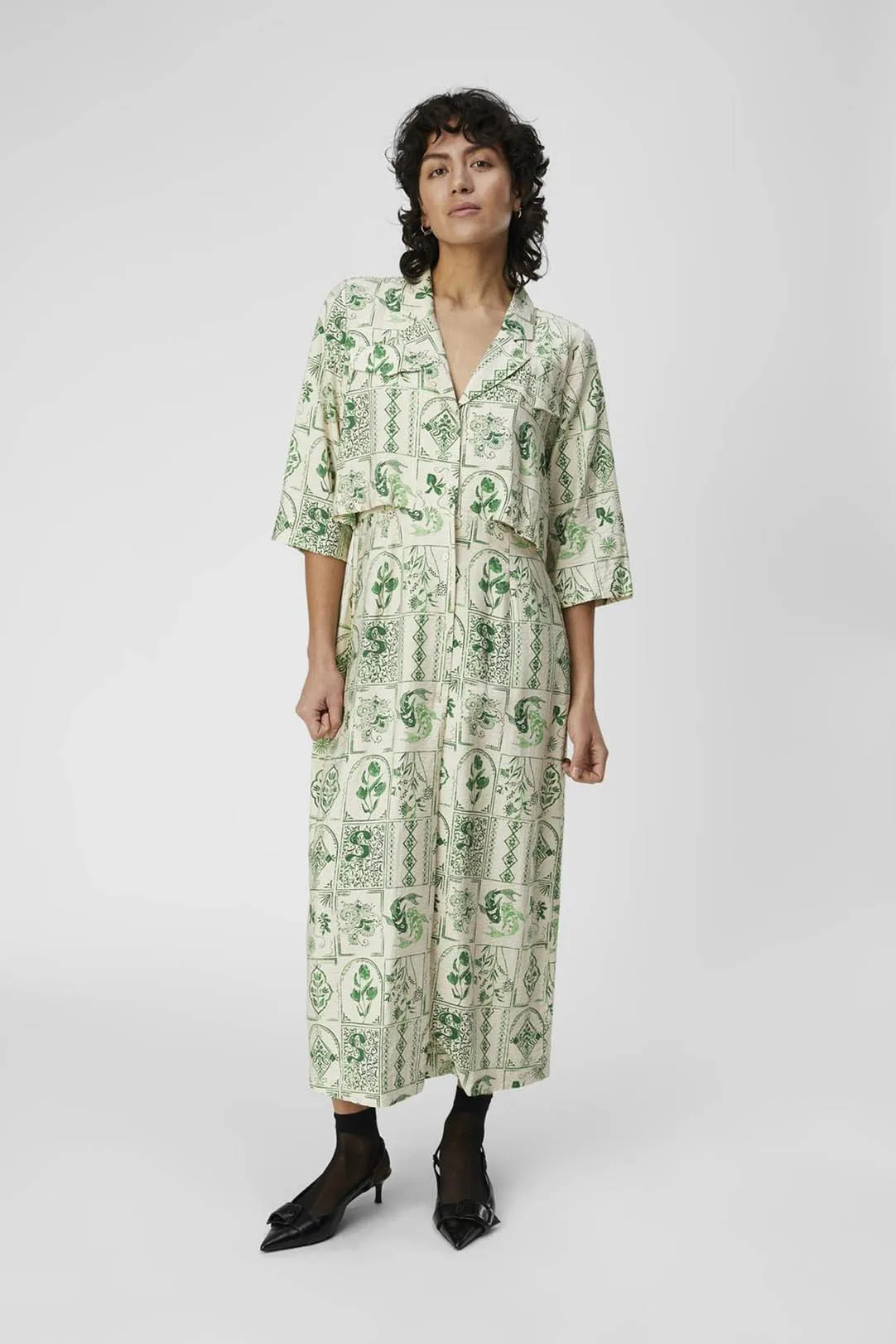 VESTIDO CAMISERO OBJELI VERDE
