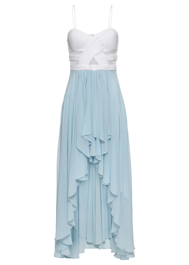 VESTIDO DE DAMA DE HONOR BLANCOAZUL HIELO
