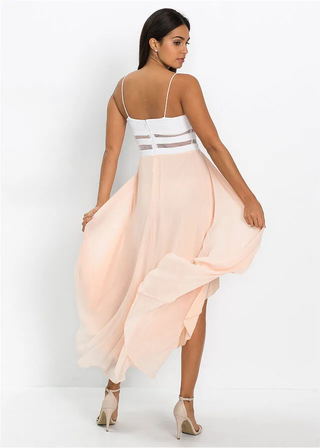 VESTIDO DE DAMA DE HONOR BLANCOROSA PALO
