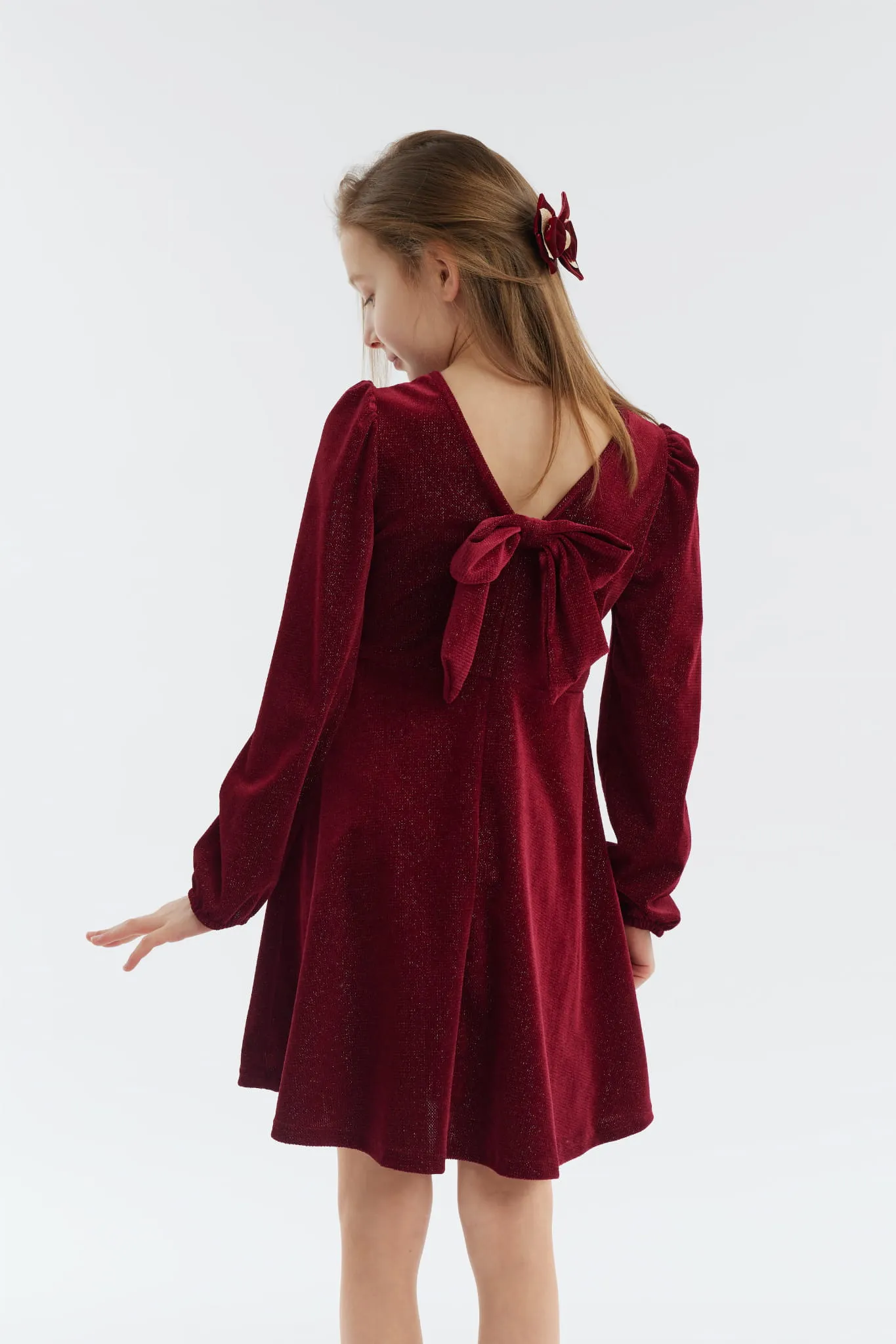 Vestido Elegancia Melissa en Burdeos para Niña