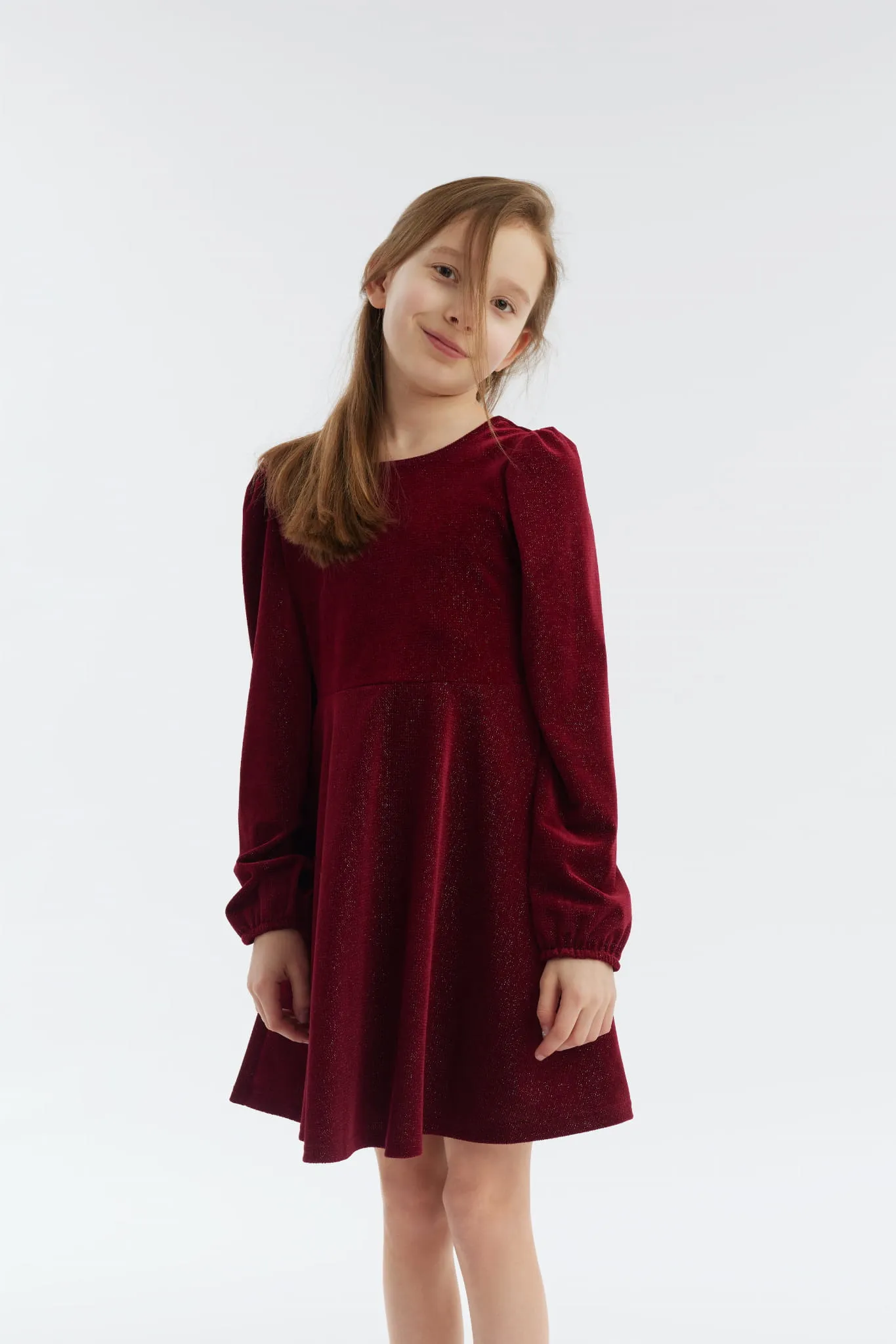 Vestido Elegancia Melissa en Burdeos para Niña