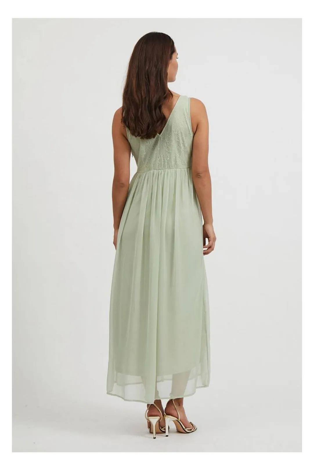 Vestido largo fiesta Visancia verde