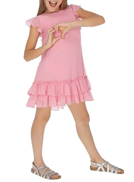 vestido mayoral bambula rosa para niña