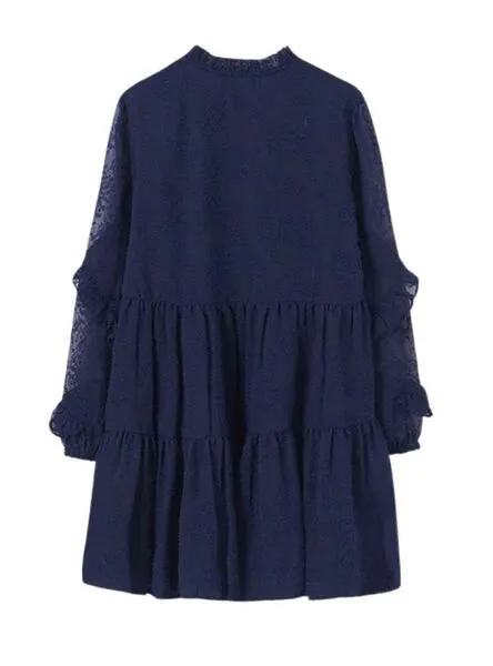 Vestido Mayoral Gasa Fantasia Marino para Niña