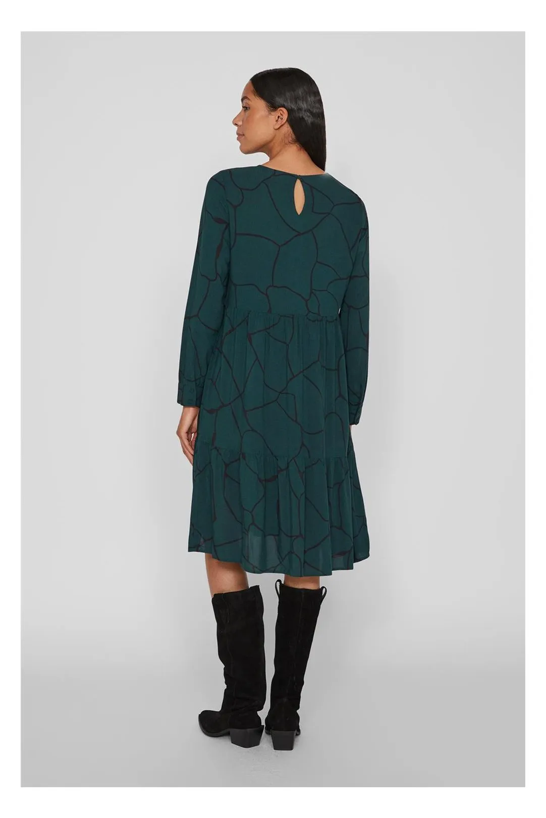 VESTIDO MIDI ESTAMPADO VIPAYA VERDE