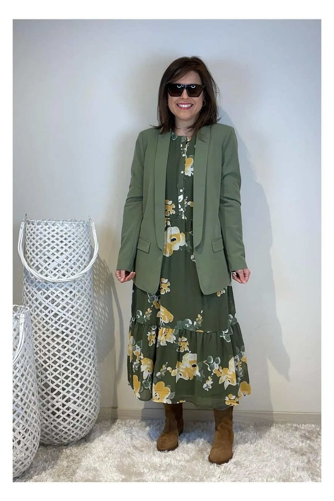 Vestido midi Viadeline verde