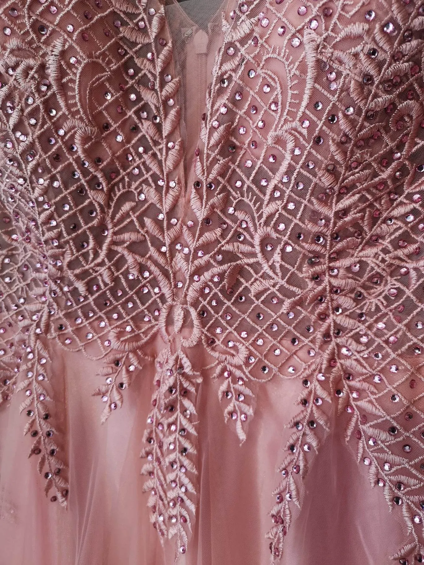 Vestido rosa nude de tul