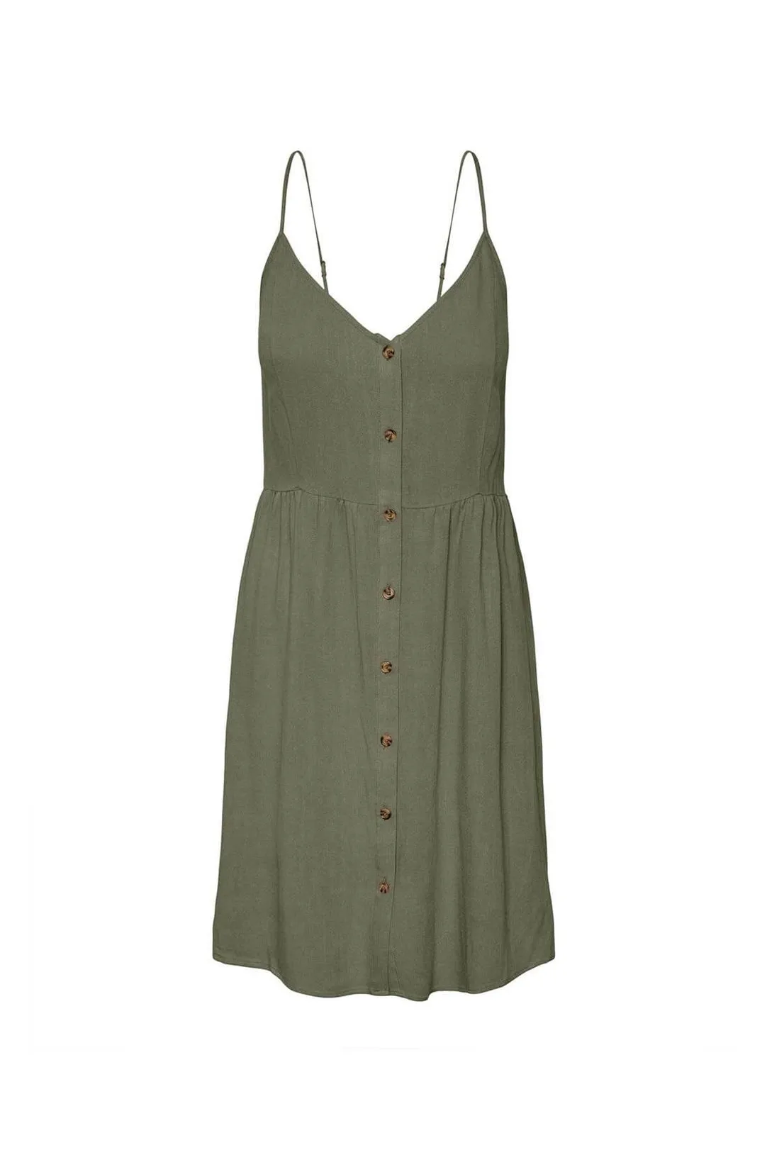 VESTIDO TIRANTES LINO PCVINSTY VERDE OLIVA