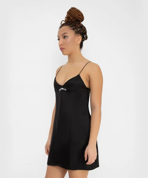 Vetements Not including marriage Black mini dress with logo