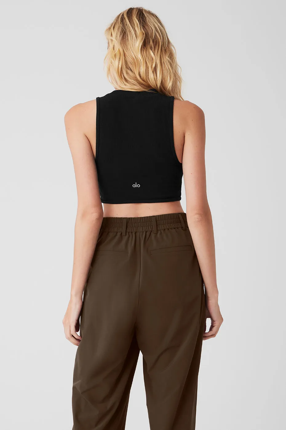 WELLNESS RIB FLAUNT TANK  BLACK