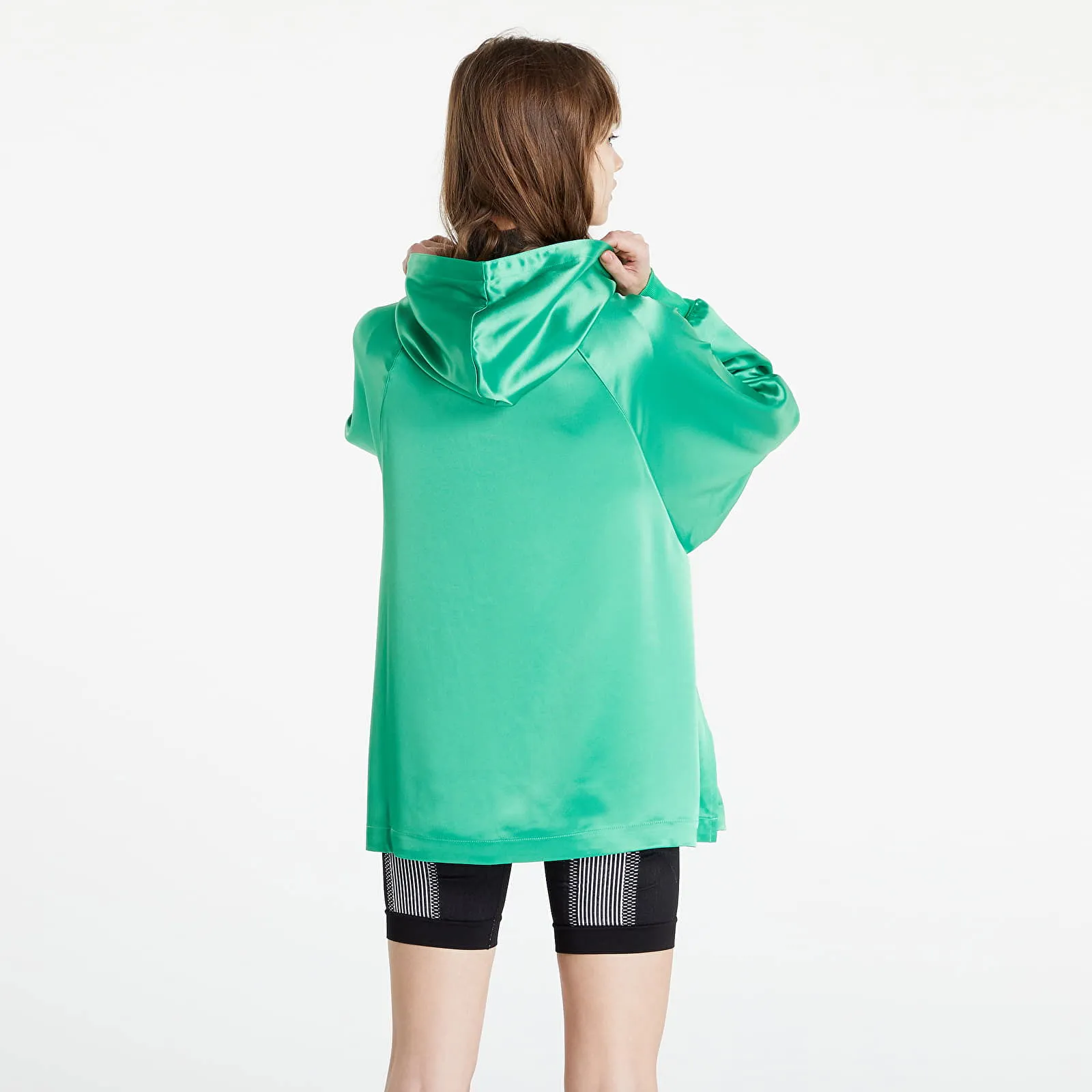 Y3 CLASSIC TECH SILK HOODED ZIP TOP