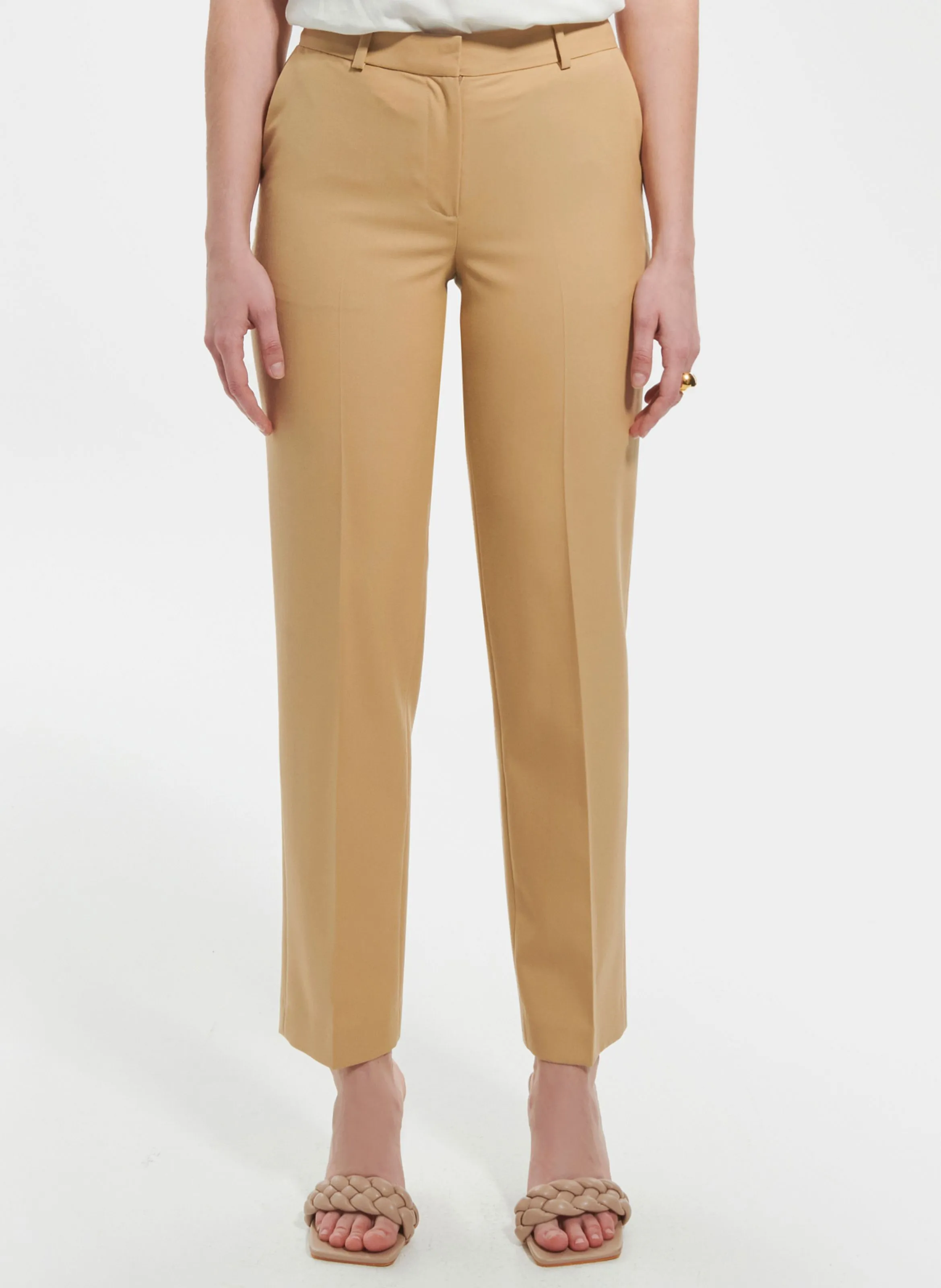 ZAPA PAUL  PANTALóN RECTO DE TALLE ALTO EN BEIGE