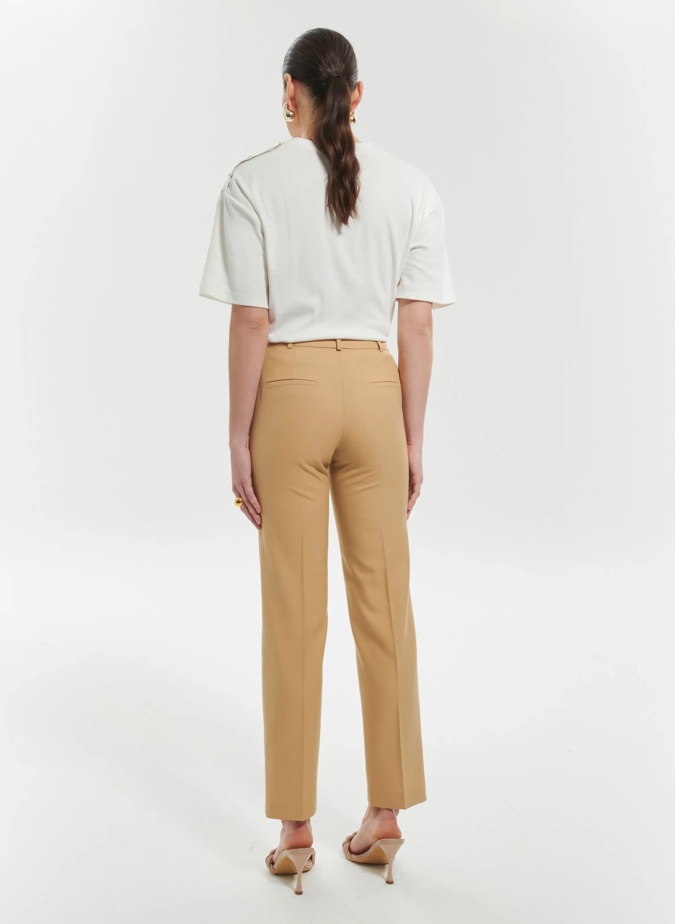 ZAPA PAUL  PANTALóN RECTO DE TALLE ALTO EN BEIGE