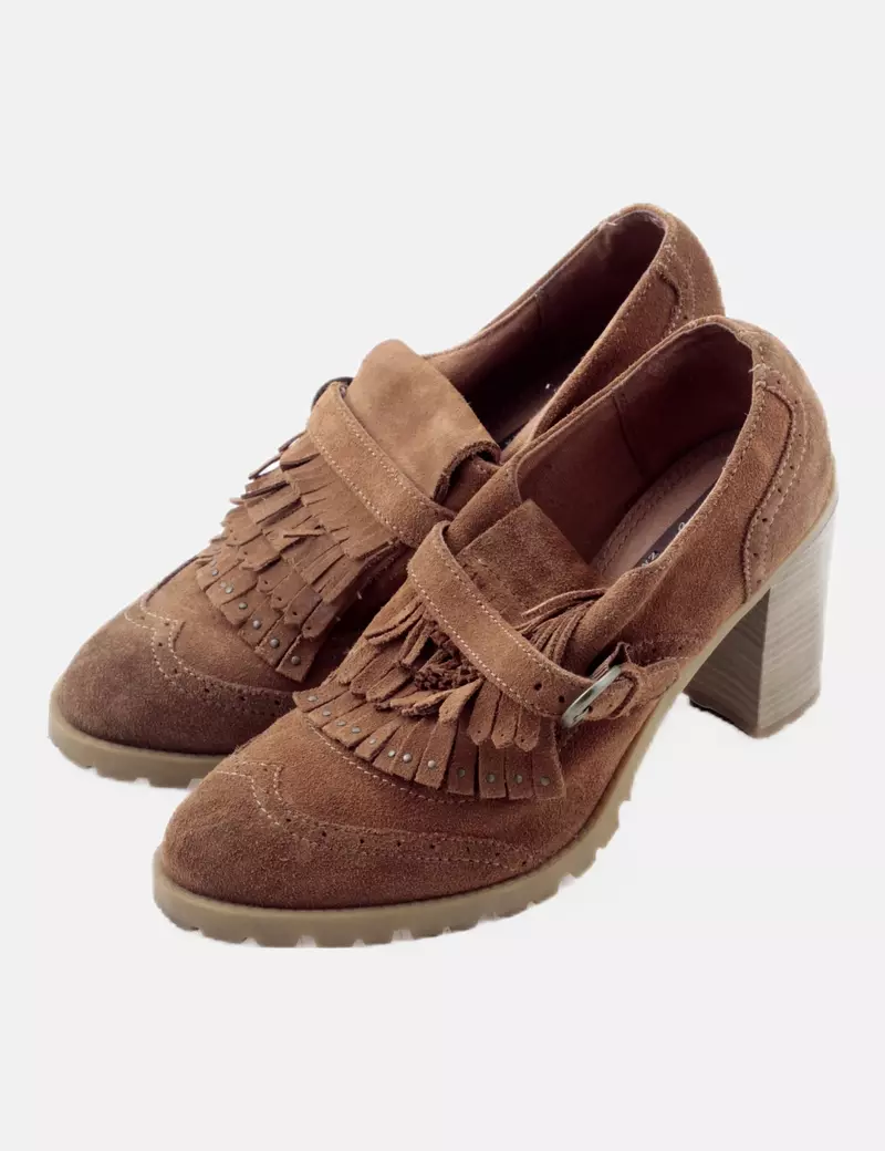 Zara Mocasines marrones con flecos