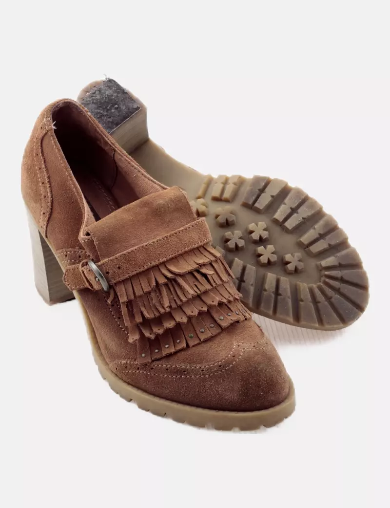 Zara Mocasines marrones con flecos